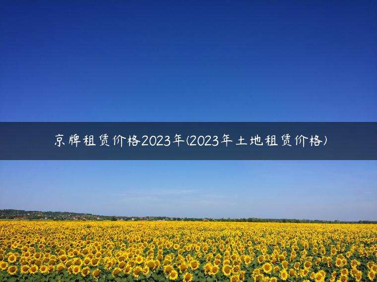 京牌租赁价格2023年(2023年土地租赁价格)