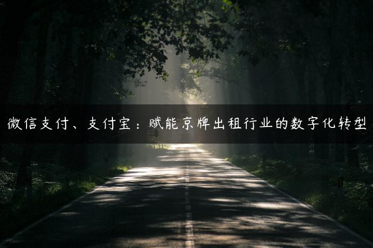 微信支付、支付宝：赋能京牌出租行业的数字化转型