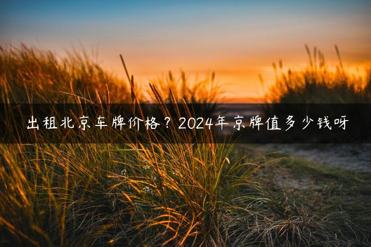 出租北京车牌价格？2024年京牌值多少钱呀