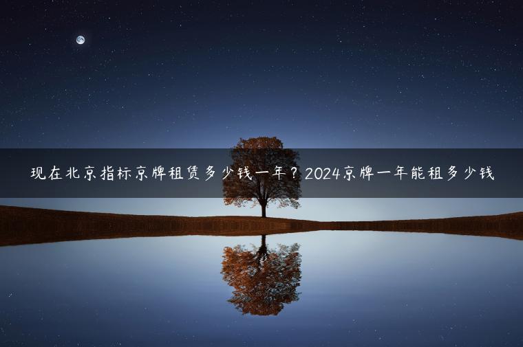 现在北京指标京牌租赁多少钱一年？2024京牌一年能租多少钱