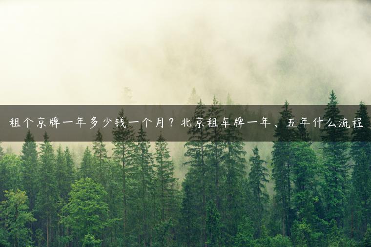 租个京牌一年多少钱一个月？北京租车牌一年、五年什么流程