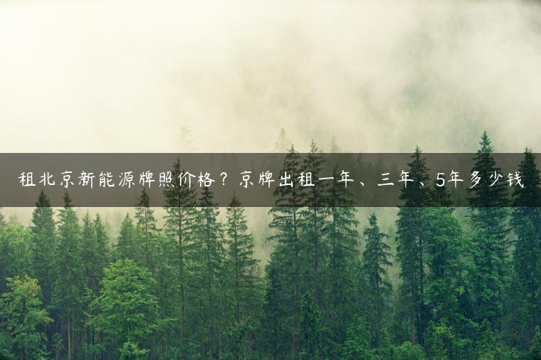 租北京新能源牌照价格？京牌出租一年、三年、5年多少钱