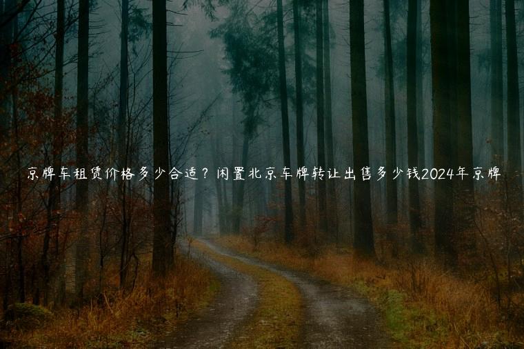 京牌车租赁价格多少合适？闲置北京车牌转让出售多少钱2024年京牌