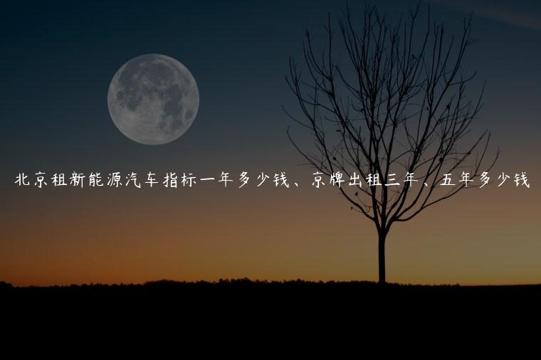 北京租新能源汽车指标一年多少钱、京牌出租三年、五年多少钱
