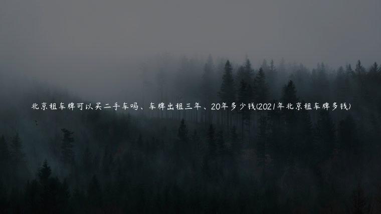 北京租车牌可以买二手车吗、车牌出租三年、20年多少钱(2021年北京租车牌多钱)