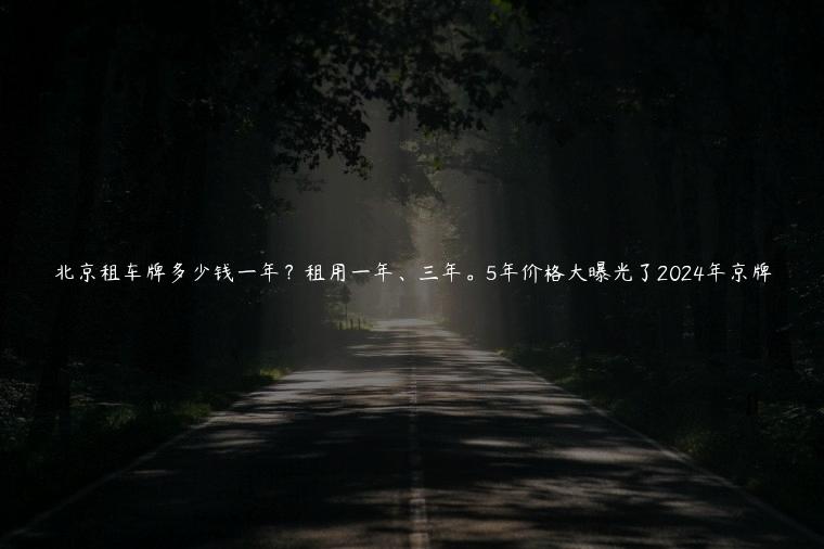 北京租车牌多少钱一年？租用一年、三年。5年价格大曝光了2024年京牌