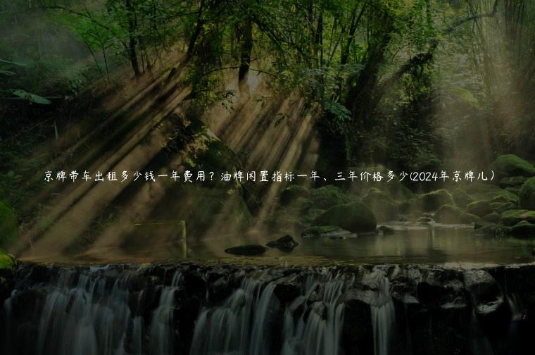 京牌带车出租多少钱一年费用？油牌闲置指标一年、三年价格多少(2024年京牌儿）