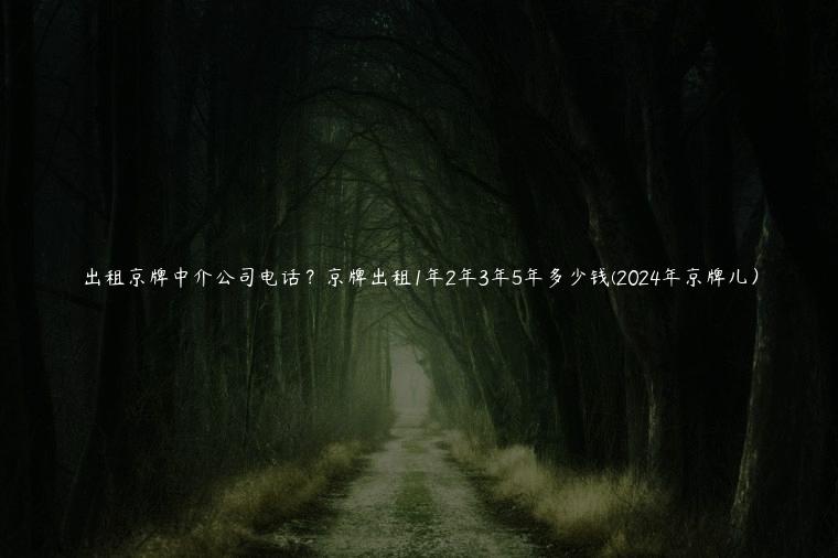 出租京牌中介公司电话？京牌出租1年2年3年5年多少钱(2024年京牌儿）