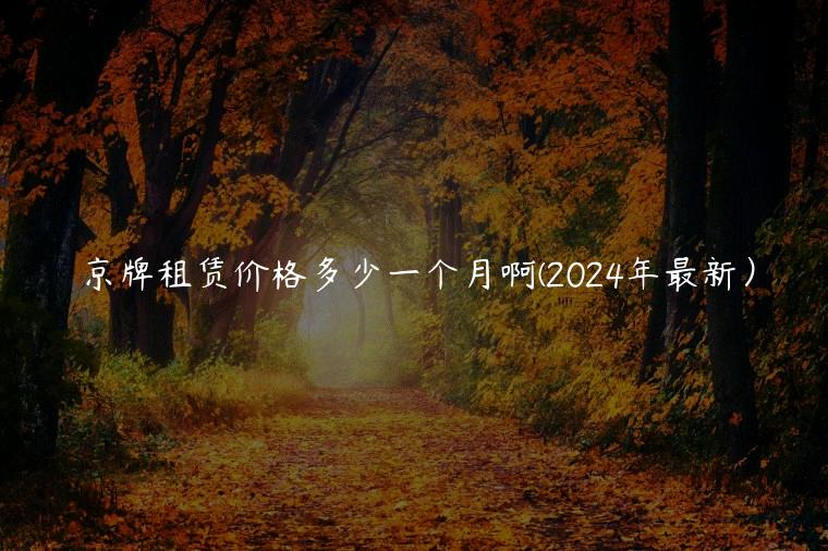 京牌租赁价格多少一个月啊(2024年最新）