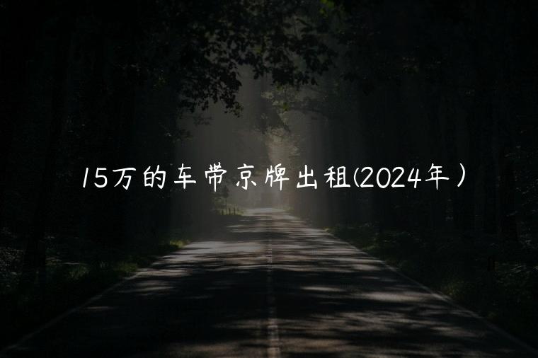 15万的车带京牌出租(2024年）