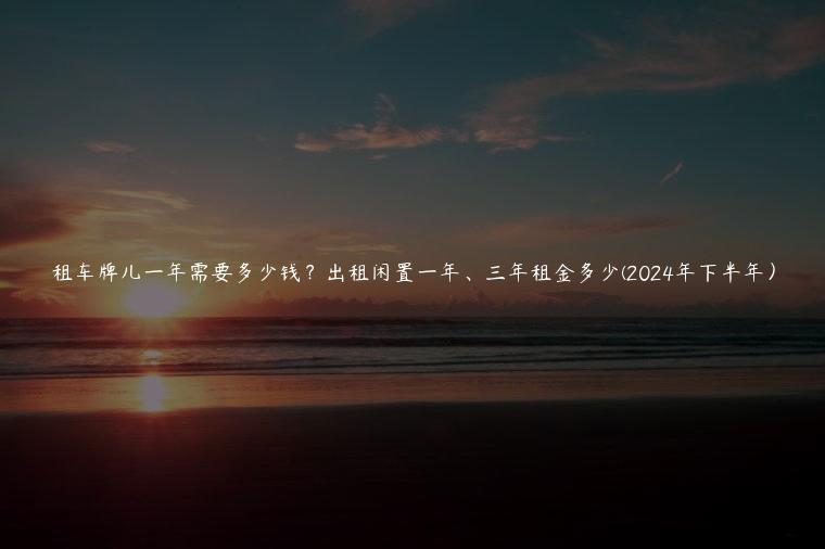 租车牌儿一年需要多少钱？出租闲置一年、三年租金多少(2024年下半年）