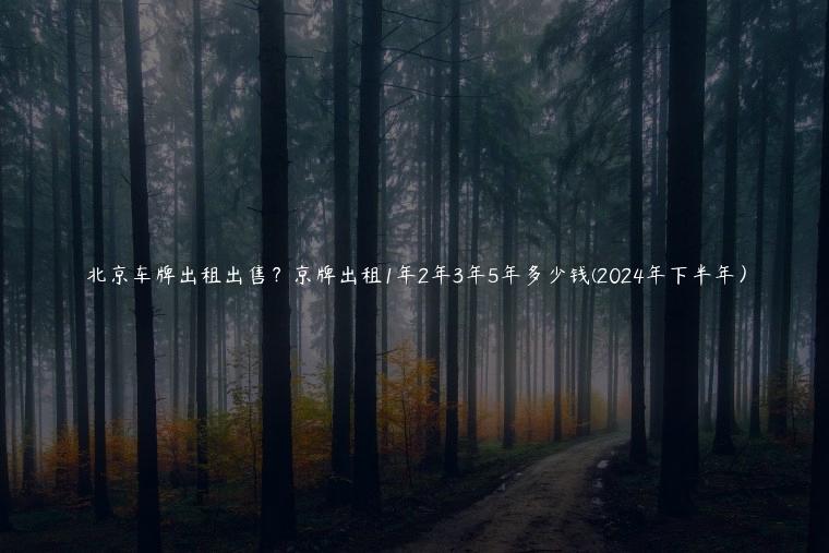 北京车牌出租出售？京牌出租1年2年3年5年多少钱(2024年下半年）