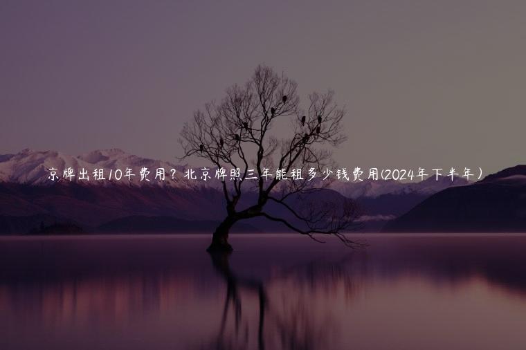 京牌出租10年费用？北京牌照三年能租多少钱费用(2024年下半年）