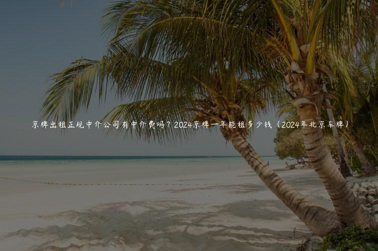 京牌出租正规中介公司有中介费吗？2024京牌一年能租多少钱（2024年北京车牌）