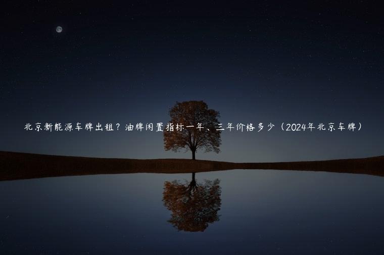 北京新能源车牌出租？油牌闲置指标一年、三年价格多少（2024年北京车牌）