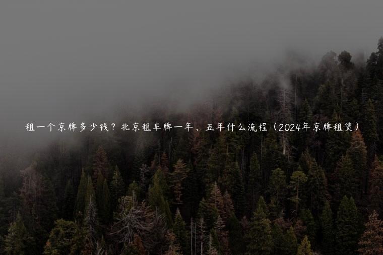 租一个京牌多少钱？北京租车牌一年、五年什么流程（2024年京牌租赁）