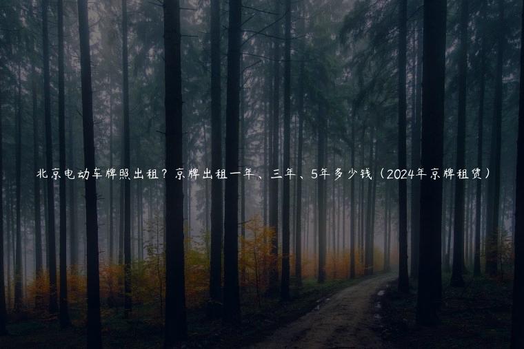 北京电动车牌照出租？京牌出租一年、三年、5年多少钱（2024年京牌租赁）