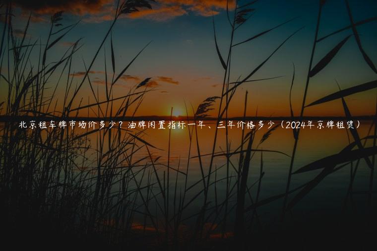 北京租车牌市场价多少？油牌闲置指标一年、三年价格多少（2024年京牌租赁）