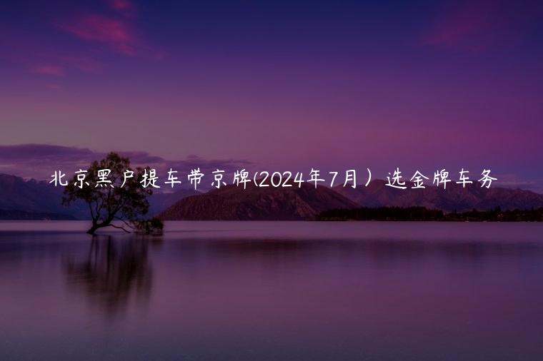 北京黑户提车带京牌(2024年7月）选金牌车务