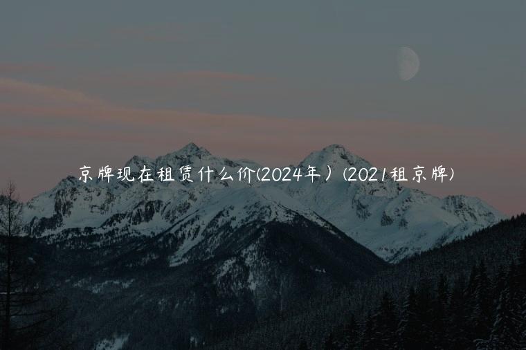 京牌现在租赁什么价(2024年）(2021租京牌)