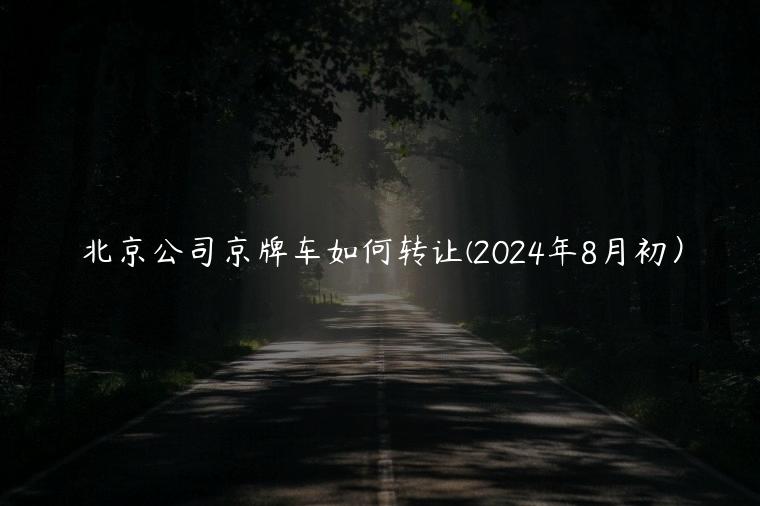 北京公司京牌车如何转让(2024年8月初）