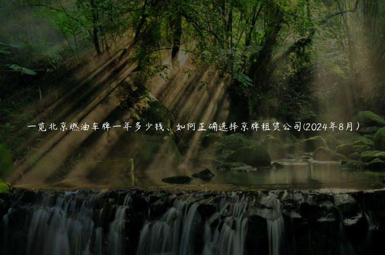 一览北京燃油车牌一年多少钱、如何正确选择京牌租赁公司(2024年8月）