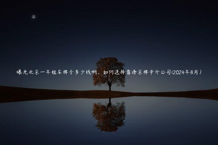 曝光北京一年租车牌子多少钱啊、如何选择靠谱京牌中介公司(2024年8月）