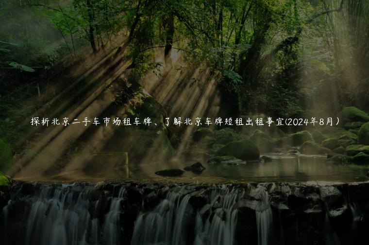 探析北京二手车市场租车牌、了解北京车牌短租出租事宜(2024年8月）