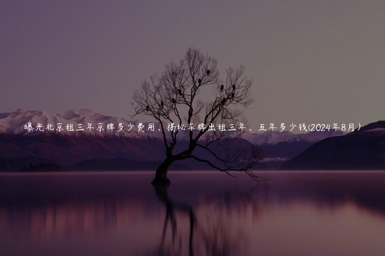 曝光北京租三年京牌多少费用、揭秘车牌出租三年、五年多少钱(2024年8月）