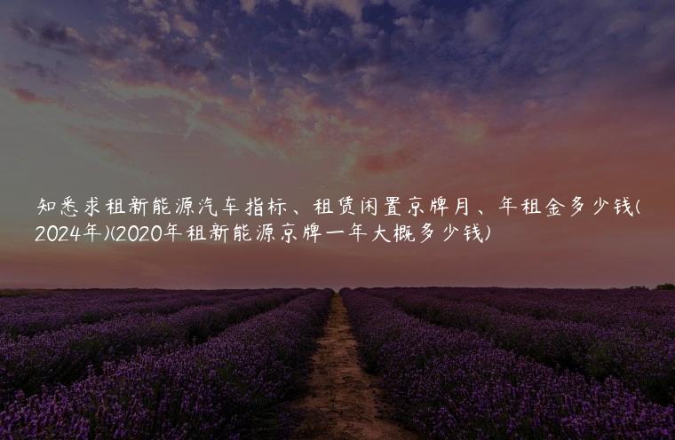 知悉求租新能源汽车指标、租赁闲置京牌月、年租金多少钱(2024年)(2020年租新能源京牌一年大概多少钱)