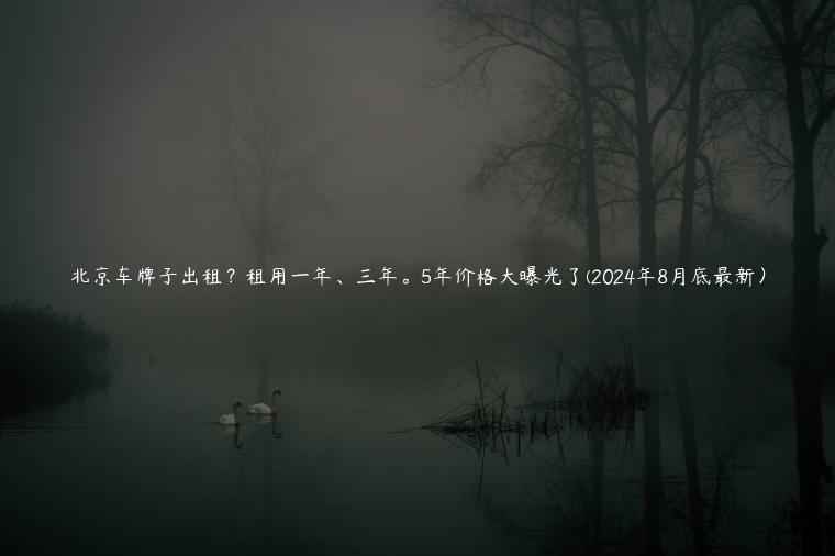 北京车牌子出租？租用一年、三年。5年价格大曝光了(2024年8月底最新）