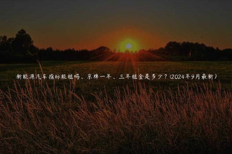 新能源汽车指标能租吗、京牌一年、三年租金是多少？(2024年9月最新）