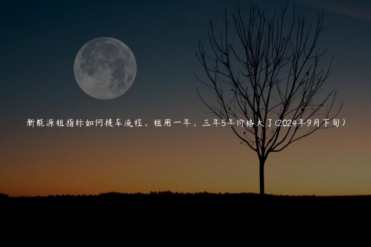 新能源租指标如何提车流程、租用一年、三年5年价格大了(2024年9月下旬）