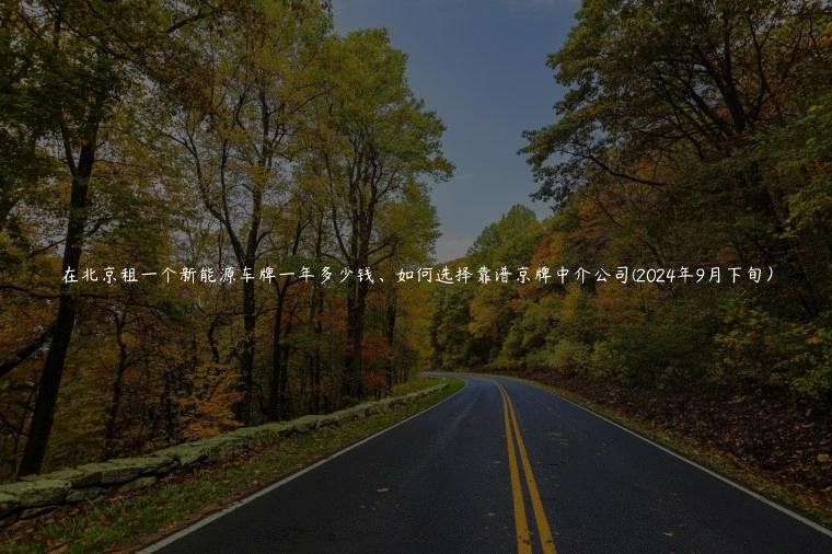 在北京租一个新能源车牌一年多少钱、如何选择靠谱京牌中介公司(2024年9月下旬）