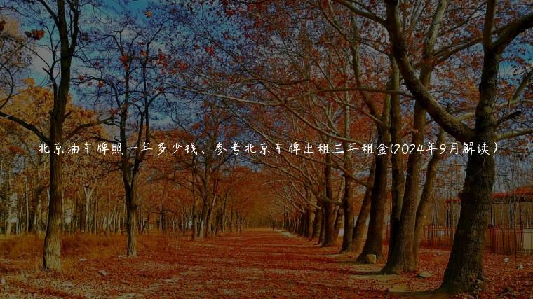 北京油车牌照一年多少钱、参考北京车牌出租三年租金(2024年9月解读）