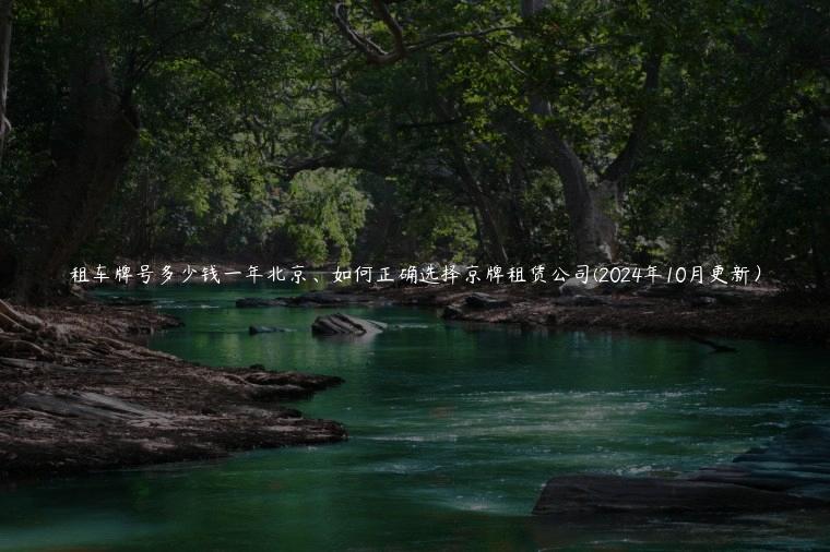 租车牌号多少钱一年北京、如何正确选择京牌租赁公司(2024年10月更新）