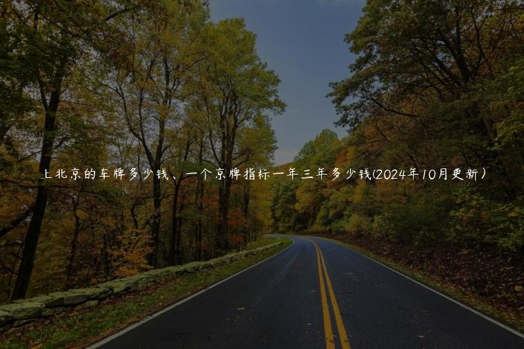 上北京的车牌多少钱、一个京牌指标一年三年多少钱(2024年10月更新）