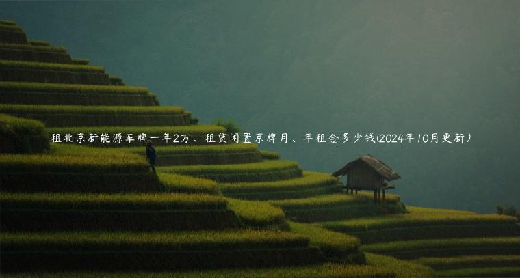 租北京新能源车牌一年2万、租赁闲置京牌月、年租金多少钱(2024年10月更新）