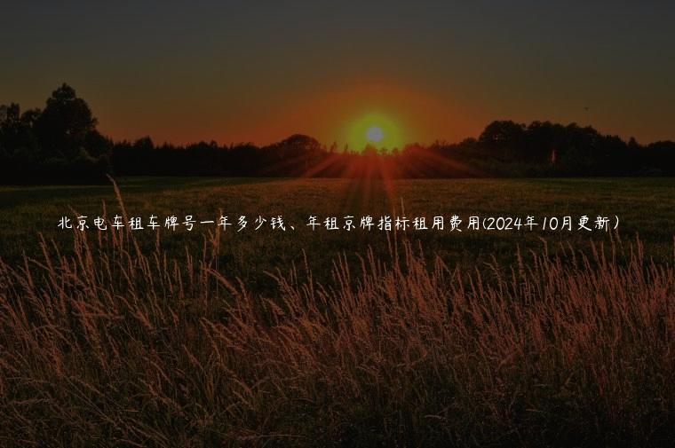 北京电车租车牌号一年多少钱、年租京牌指标租用费用(2024年10月更新）