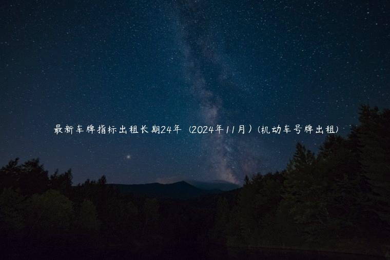 最新车牌指标出租长期24年  (2024年11月）(机动车号牌出租)