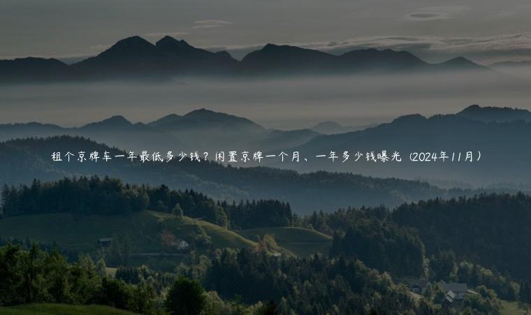 租个京牌车一年最低多少钱？闲置京牌一个月、一年多少钱曝光  (2024年11月）