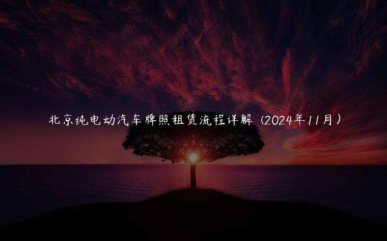 北京纯电动汽车牌照租赁流程详解  (2024年11月）