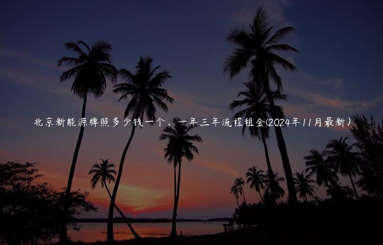 北京新能源牌照多少钱一个、一年三年流程租金(2024年11月最新）