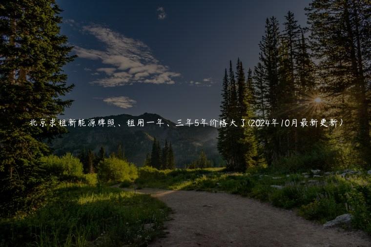 北京求租新能源牌照、租用一年、三年5年价格大了(2024年10月最新更新) 北京求租新能源牌照、租用一年、三年5年价格大了(2024年10月最新更新)